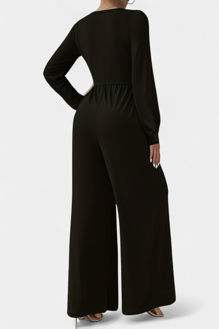 Eudora Chic V-Neck Tailored Jumpsuit