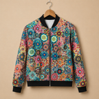 Casual Floral Print Bomber Jacket