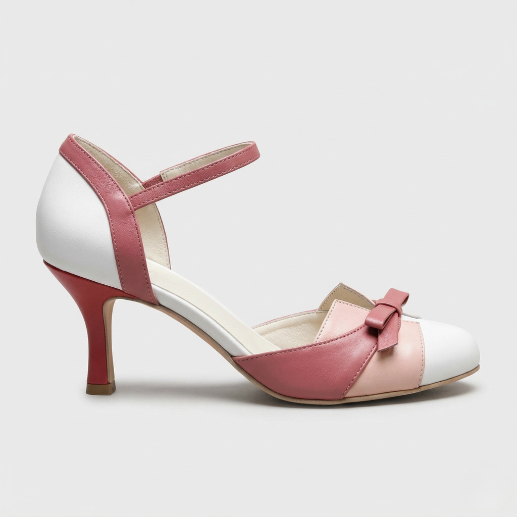 Quinnae | Women's Ribbon Detail Kitten Heel Pumps