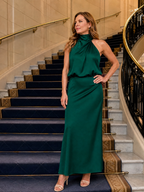 Nopal™ Sleeveless Draped Neck Midi Dress