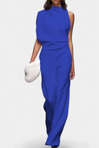 Asymmetrical One-Shoulder Jumpsuit with Flowing Legs by Etta