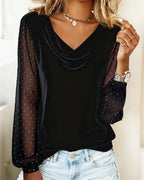Avery™ Elegant Blouse with draped collar
