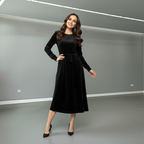 Natalia™ Elegant Suede Midi Dress