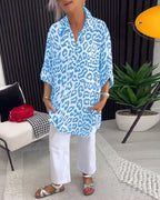 Isobel™ Elegant Leopard Printed Collar Blouse