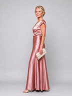 Samouse™ Cap Sleeve Wrap Bodice Maxi Dress