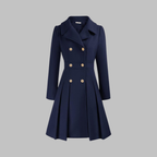 Dami - Classy Double Button Long Sleeve Coat