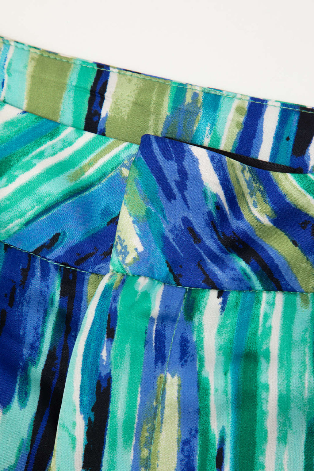 Chic Marble-Patterned Straight Leg Trousers