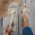 Marlenia | Flat Sandals With Metal Buckle