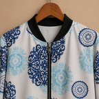 Casual Floral Print Bomber Jacket