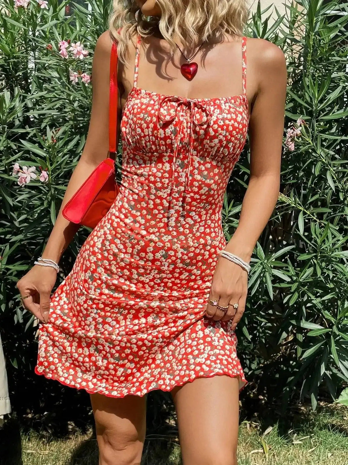 Scarlett | Women's Floral Ruched Spaghetti Strap Evening Gown Mini Dress