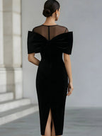 Raina™ Elegant Suede Midi Dress