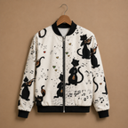 Casual Floral Print Bomber Jacket