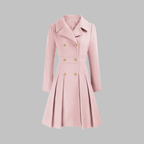 Dami - Classy Double Button Long Sleeve Coat