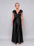 Samouse™ Cap Sleeve Wrap Bodice Maxi Dress