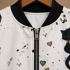 Casual Floral Print Bomber Jacket