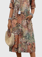 Yvonna | Elegant Floral Midi Dress