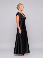 Samouse™ Cap Sleeve Wrap Bodice Maxi Dress