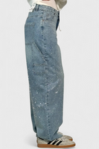 Rhinestone-Embellished Dariya Cargo Balloon Jeans