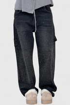 Rhinestone-Embellished Dariya Cargo Balloon Jeans