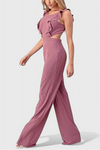 Chantal Cut-Out Sleeveless Jumpsuit with Wide Leg Design