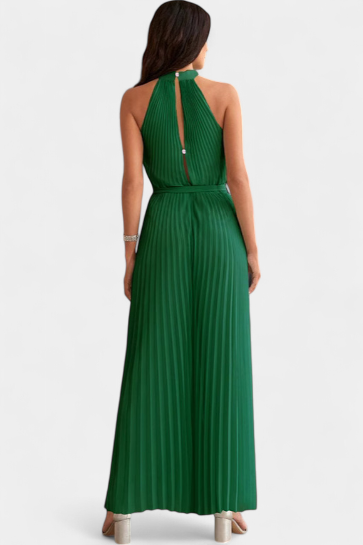 Patrizia Halter Neck Pleated Palazzo Jumpsuit