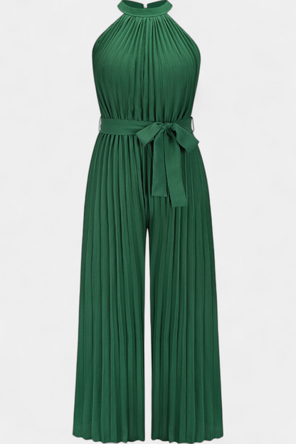 Patrizia Halter Neck Pleated Palazzo Jumpsuit