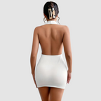 Juliana™ Sleek Halter Summer Mini Dress