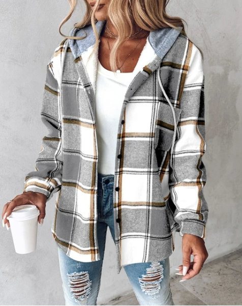Janie | Plaid Hooded Jacket