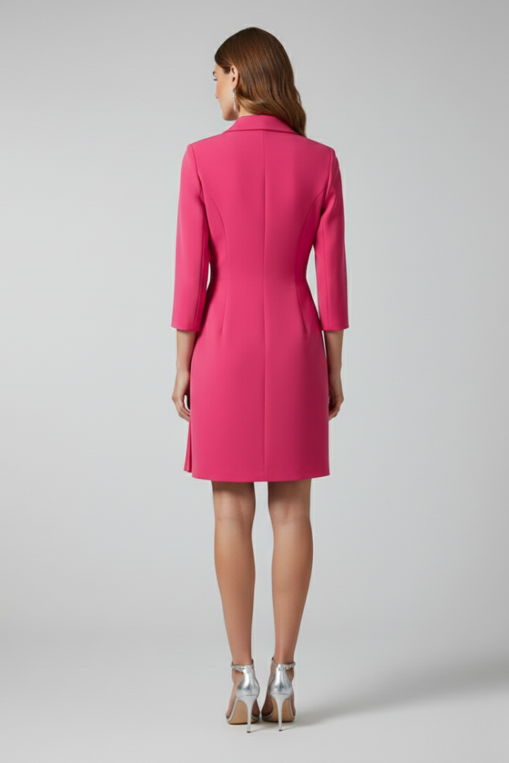 Women’s Blazer Dress with Notched Collar and Straight Hem