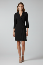 Women’s Blazer Dress with Notched Collar and Straight Hem