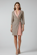 Women’s Blazer Dress with Notched Collar and Straight Hem