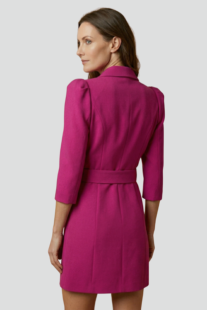 Women’s Blazer Dress with Notched Lapels and Button Front