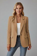 Women’s Blazer with Notched Lapel and Single Button