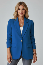 Women’s Blazer with Notched Lapel and Single Button