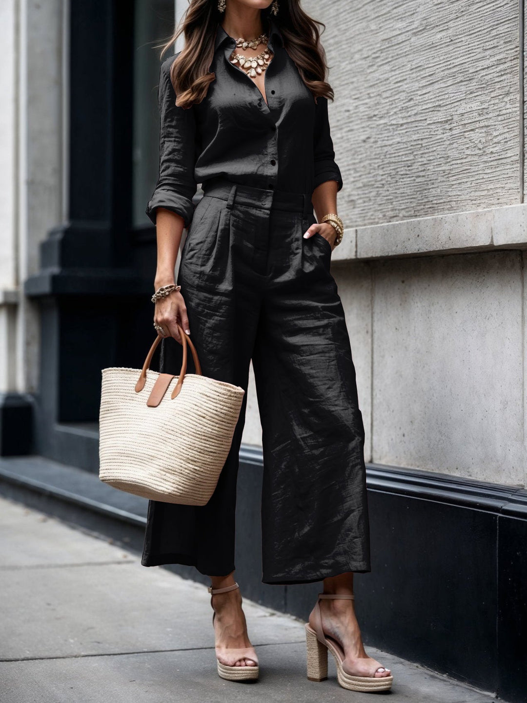 Nelle™ Elegant Shirt & Capri Set