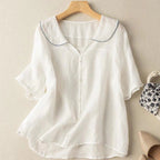 Selena™ Cotton Short Sleeve Blouse