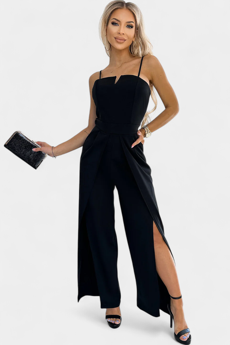 Prescillia Elegant Strap Jumpsuit with Side Cutouts