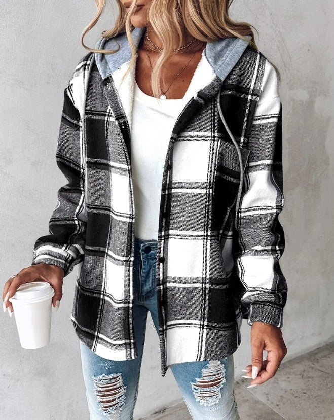 Janie | Plaid Hooded Jacket