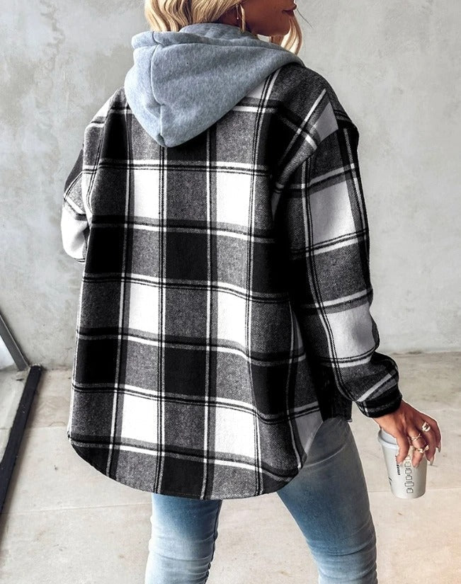 Janie | Plaid Hooded Jacket