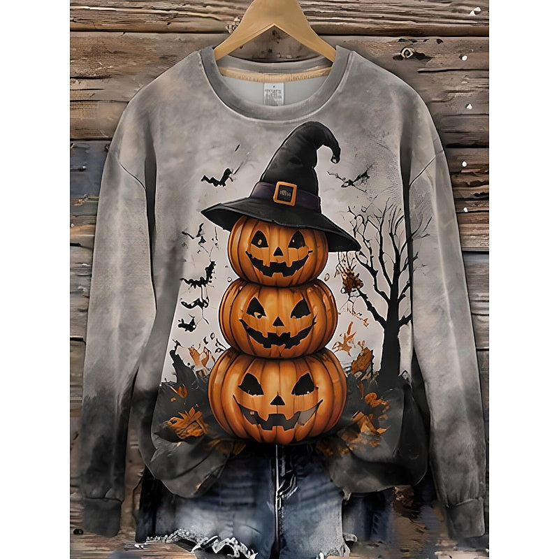Della | Playful Halloween Striped Sweatshirt