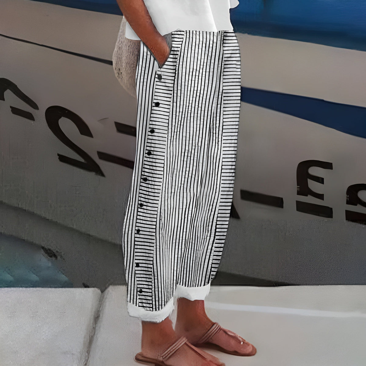 Elle | Striped Trousers