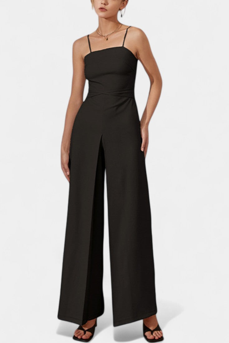 Lindsey Strapless Wide Leg Jumpsuit with Tied Waist