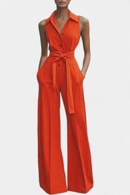 Ariella Structured Lapel Casual Jumpsuit