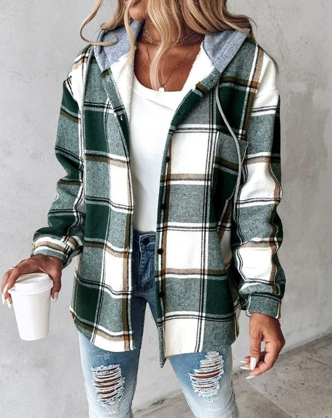 Janie | Plaid Hooded Jacket