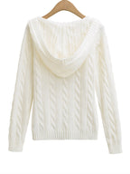 Corabelle™ | Cable-Knit V-neck Sweater With Hood