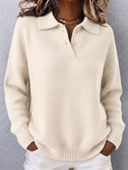 Marvelle™ | Chic Polo Hooded Knit Sweater