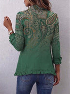 Jemara™ | Bohemian Paisley Print Ruffled Jacket