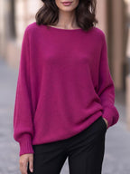 Lunette™ | Round Neck Long Sleeve Casual Loose Knitted Pullover