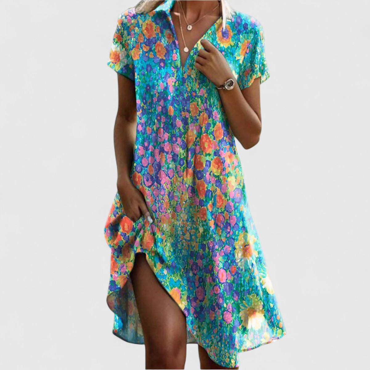 Sabrina Boho Print Summer Dress