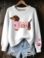 Naoni – Knitted Sweater with Wool-Felt Dachshund Motif